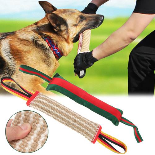 30cm/35cm Dog Training Bite Tug Durable Dog Training Bite Stick with 2 Rope Handles Pet Chewing Toy Dog Accessories Home Outdoor