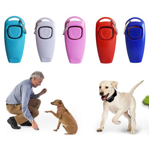 Hot 2 In 1 Cute Pet Dog Whistle Clicker Pet Dog Trainer Aid Guide With Key Ring Dog Training Whistle Dog Products Pet Supplies