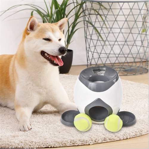Dog Training Toy Automatic Pet Feeder Tennis Awards Machine Interactive Pet Ball Toys Food Reward Launcher Slow Feeder For Dogs