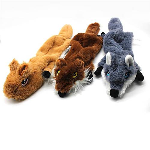Dorakitten 1pc Dog Toy Plush Squeak Animal Shape Wolf Stuffed Animal Dog Chew Whistle Squeaky Dog Toys Pet Supplies Dog Favors