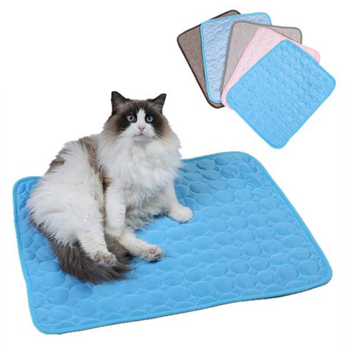 Pets Refreshing Carpet Pet Cooling Ice Pad Cold Silk Moisture-proof Sofa Mats Portable Tour Sleeping Bed Pet Accessories Dog Mat