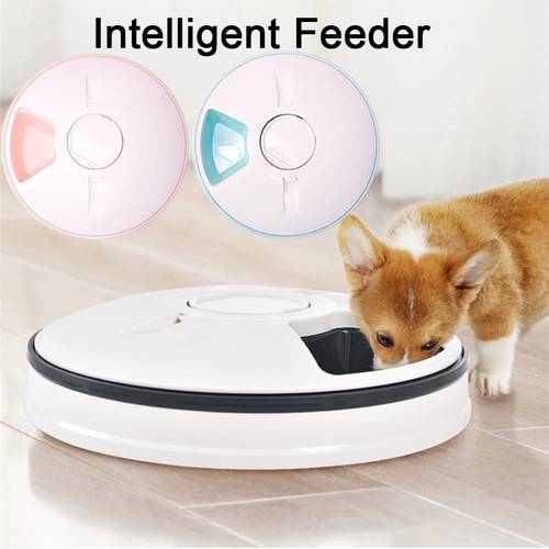 Automatic Pet Feeder Cat Feeder 24h Timer 6 Grids Dog Cat Food Dispenser Dogs Cats Electric Dry Wet Food Dish Feed Pet Supplies