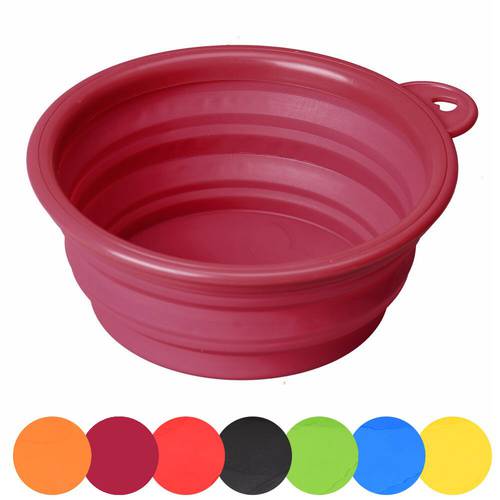 Dog Bowl Portable Foldable Collapsible Silicone Pet Cat Dog Food Water Feeding Travel Bowl For Puppy Doggy Feeder Food Container