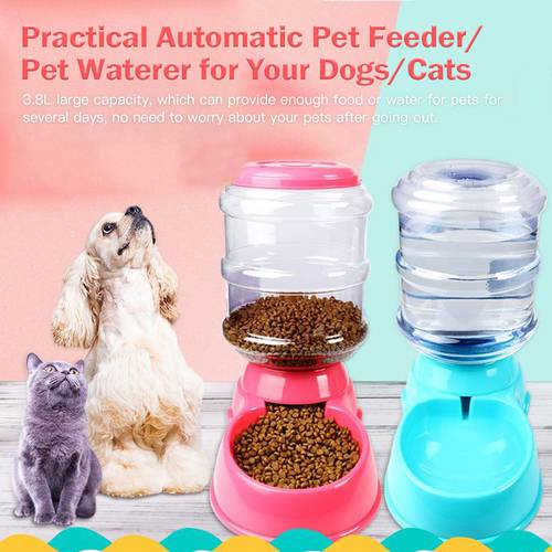 3.8L Plastic Pet Feeding Drinkers Cat Dog Automatic Feeder Drinking Animal Pet Bowl Water Bowl For Pets Dog Automatic Drinkers