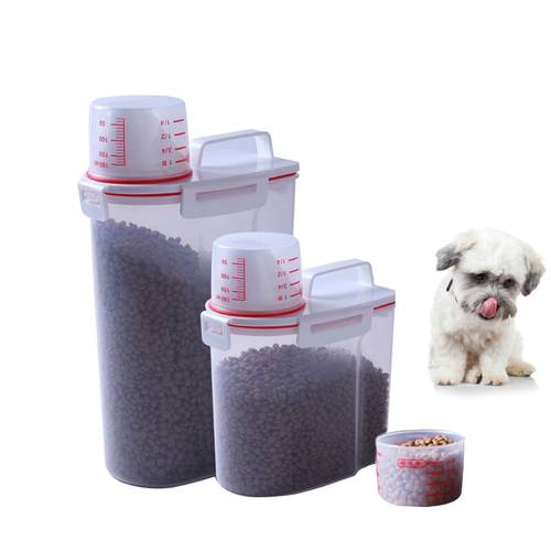Pet Dog Food Box Sealed Storage Bucket Cat Food Box Moisture-proof Rice Barrel Miscellaneous Grain Pet Food Barrel Measuring Cup