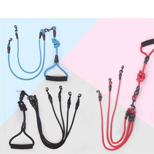 Pet Traction Rope Detachable Dog Lead with Foam Handle 1 Leash for 2 or 3 or 4 Dogs