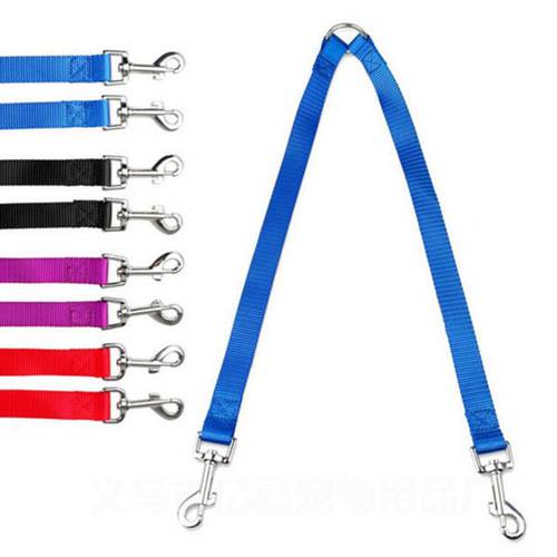 Double Twin Dual Coupler Dog Leash Two in One Strong Nylon V Shape Pet Dog Leash Colorful Two Ways Pet Lead 1PCS