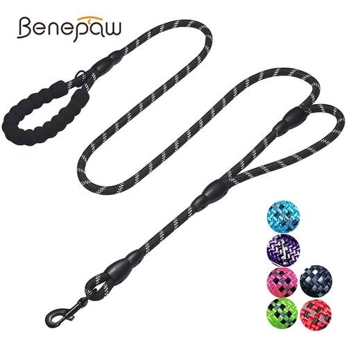 Benepaw Heavy Duty Dog Leash For Medium Large Dogs 2 Soft Padded Handles Comfortable Reflective Pet Leash Training Strong Rope