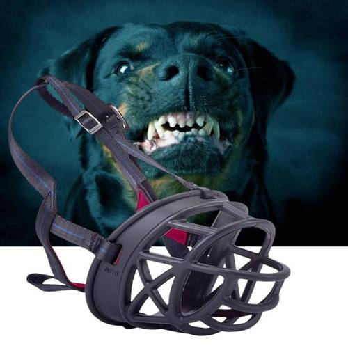 Pet Dog Adjustable Muzzle Mask Anti Bite Barking Silicone Mesh Mouth HStrong Dogs Muzzle Basket Pet Training Accessories