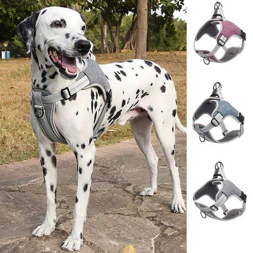 Dog Harness No pull Reflective Adjustable Pet Harness For Medium large dogs 3 Colors 4 Sizes Breathable Padded dog Harness vest