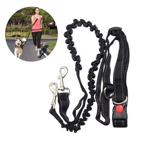 Adjustable Pet Dog Leash Hand Free Shoulder Dog Leash For Dog Pet Walking Running Jogging Lead Waist Belt Chest Strap Black