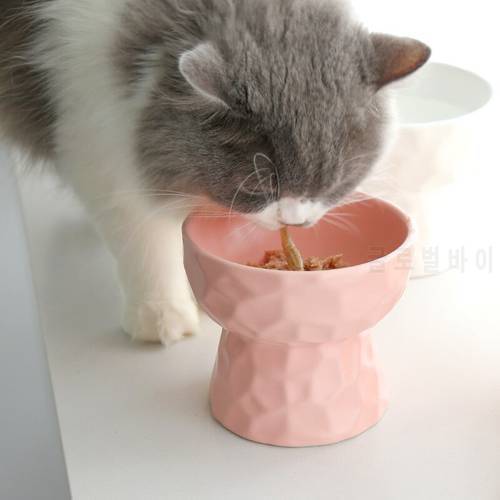 Non-Slip Cat Bowl Pet Feeding Water Bowl For Cats Ceramic Food Pet Bowls On Stand For Dogs Feeder Product Supplies P018