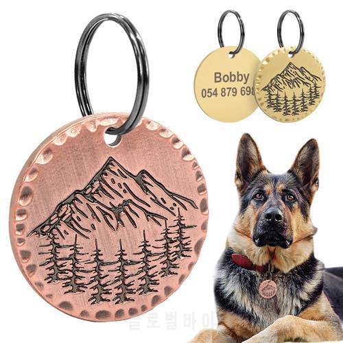 Personalized Dog ID Tags Custom Name ID Tag For Dogs Pet Dog Collar Accessories Round Metal Nameplate Pet Products
