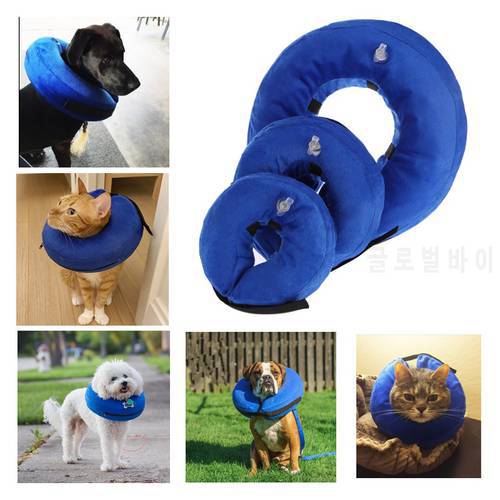 3 Size Inflatable Pet Cat Dog Collar Anti-bite Neck Elizabethan Collar Dog Puppy Neck Protective Circle For Small Large Dog Care