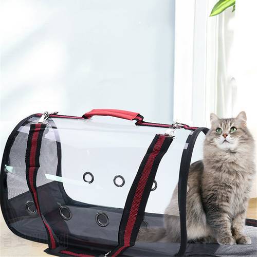 Transparent Pet Carrier Bag Breathable Mesh Cat Handbag Portable Puppy Travel Carrying Cage Dog Outdoor Sling Shoulder Bags