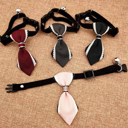 Adjustable Pet Bow Ties Dog Ties Cat Neckties with bell Cute Pet Tie Puppy Toy Grooming Bow Tie Necktie Clothes Pet Supplies