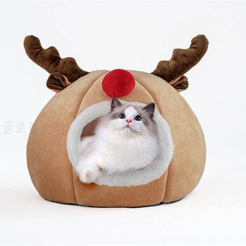 Christmas Pet Kennel Autumn and Winter Warm Cat Bed 3D Sponge Creative Dog Cat Nest S/L Pet Products