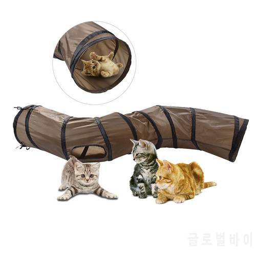 S-shaped Pet Cat Tunnel Toy Foldable Kitten Cat Play Tunnel Cat Collapsible Runway For Cats Kitten Playing Tunnel