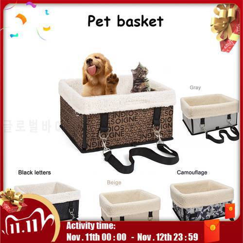 Large Size Pet Dog Car Seat Safety Carrier Autumn Winter Puppy Thick Sheepskin Fur Warm Basket Foldable Bed Travelling Outdoor3