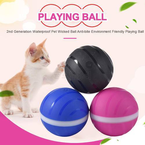 2nd Generation Electric Dog Rolling Ball Anti-bite Waterproof Wicked Ball USB Rechargeable Led Flash Jumping Ball Dog Smart Toys