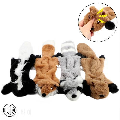New Cute Plush Toys Squeak Pet Dog Toys Squirrel Raccoon Fox Skunk Animal Plush Toy Squeaky Whistling Involved Squirrel