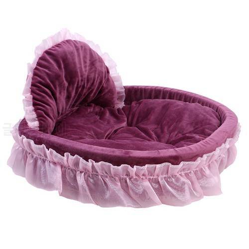 Pet Deluxe Dog and Puppy girl Hot selling new bow lace princess Bed Ultra Comfort Padded Rim Cushion for Dogs May29