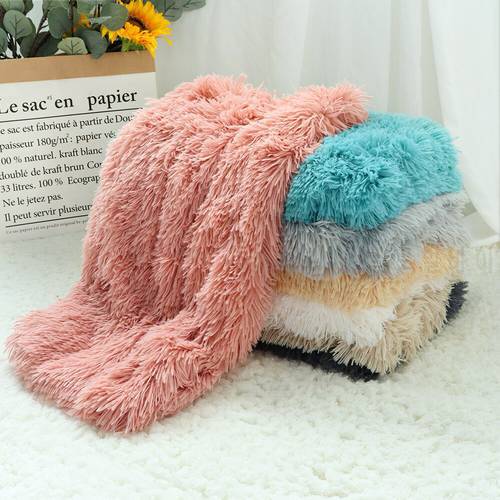 Soft Dog Mat Blanket Fluffy Long Plush Pet Puppy Cat Bed Mattress For Small Medium Dogs Cats Warm Sleeping Cover Dog Supplies