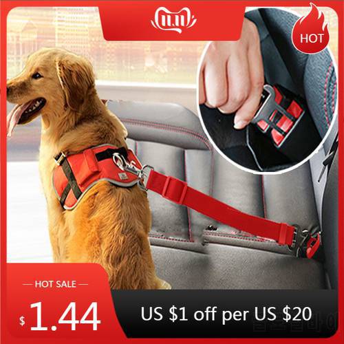Adjustable Pet Cat Dog Car Seat Belt Pet Seat Vehicle Dog Harness Lead Clip Safety Lever Traction Dog Collars Dogs Accessoires