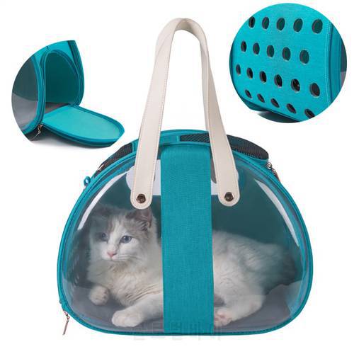 Foldable Pet Backpack Outdoor Portable Pet Cat Carrier Bag PVC Transparent Space Capsule Breathable Cat Backpack Messenger Bags