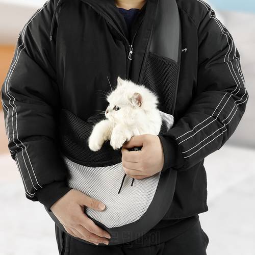 Pet Cat Carrier Messenger Bag Waterproof Soft Breathable Small Dog Adjustable Zipper Closure Holding Bags S/L