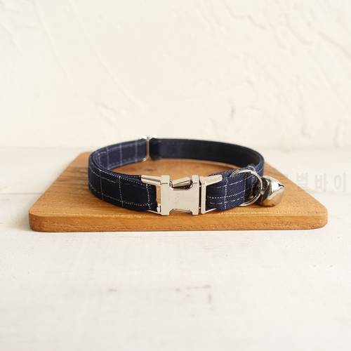 handmade engraved metal buckle cat collar Jeans and THE ORANGE SUIT gentleman pet products personalized