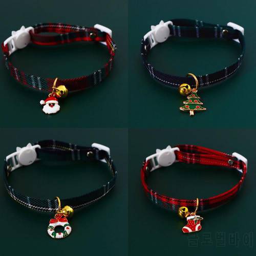 Christmas Gifts For Pet Cats Collar Necklaces, Santa Claus, Tree，Stockings, Cute Pet Accessories