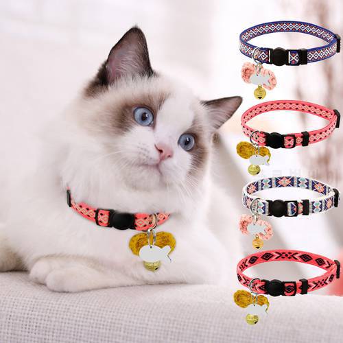Safety Breakaway Cat Dog Collar Quick Release Kitten Collar Necklace with Bell for Cat Dog Kitty Puppy Chihuahua Pet Accessories