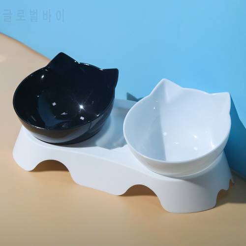 Non-Slip Double Cat Dog Bowl With Stand Pet Feeding Cat Water Bowl For Cats Food Pet Bowls For Dogs Feeder Product Supplies