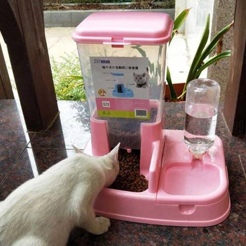 1Pcs Detachable Pet Automatic Feeder Cat Dog Drinking Bowl Food Dispenser Bottle Feeding Tool Cat Feeders миска для кошки