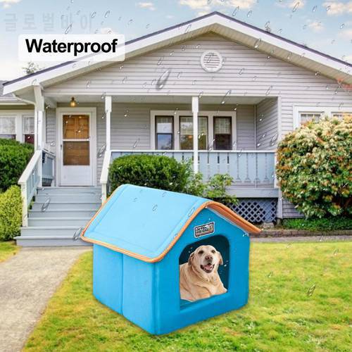 Outdoor Pet House Windproof Waterproof Folding Stray Cat Shelter For Dogs Mat Sofas Kennel Beds Outdoor Detachable Cover