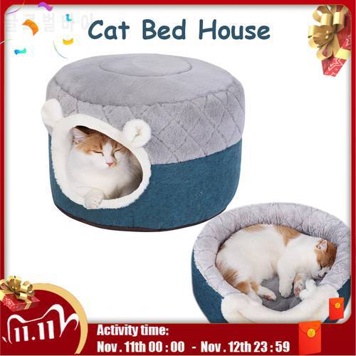 Removable Cat Bed House Soft Plush Kennel Puppy Cushion Small Dogs Cats Nest Winter Warm Sleeping Pet Dog Bed Pet Mat Supplies