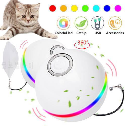Smart Cat Toys USB Electric Pet Toys Magic Roller Ball Cat LED Rolling Flash Ball Toy Automatic Rotating Toy for Cat Dog Kids