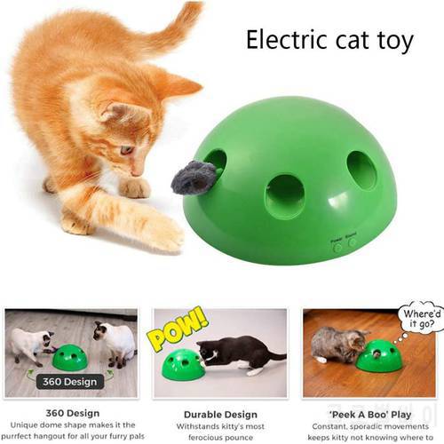 Creative Electric Pet Funny Cat Tray Training Toy Cat Scratching Device Mouse Toy Interactive Puzzle Game Play Exciting Cat Toy