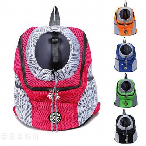 Pet Dog Backpack Double Shoulder Portable Travel Backpack Outdoor Small Dogs Carrier Bag For Dog Cat Breathable Mesh Front Bags