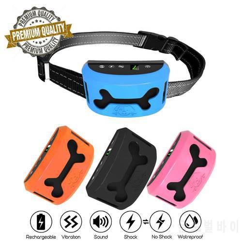 Dog Bark Collar No Shock Collar 7 Sensitivity Adjustable Vibration Beep Rechargeable Waterproof for Small Medium Large Dogs