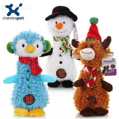 Linktuff Pet Dog Squeaky Training Toys - Reindeer/Snowman/Penguin