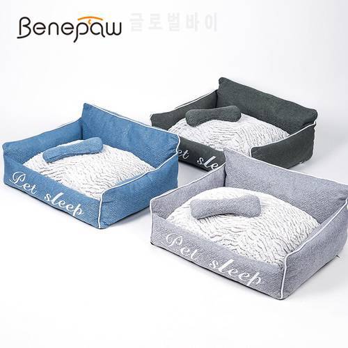 Benepaw Cosy Dog Bed For Small Medium Large Dogs Eco-friendly Breathable Anti-scratch Pet Couch Puppy Sleeping Sofa Removable