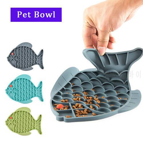 New Silicone Dog Licking Pad Pet Feeding Bowl Slow Food Cat Plate Anti Choking Bowl Cute Fashion Dog Food Bowl Dog Plate