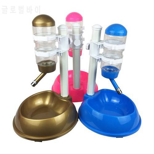 Automatic Pet Drinker Dog Bowls Water Bottles Universal Dog Drinker Feeder Liftable Bowl Dispenser Bowl Puppy Pet Products-Gold