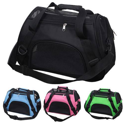 Portable Foldable Dog Cat Carrier Breathable Mesh Travel Cage Crossbody Tote Bag
