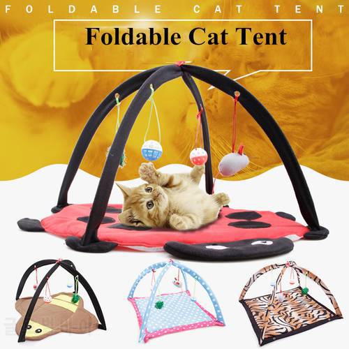 Cat Toys Portable Cat Tent Funny Pet Toys Mobile Activity Pets Play Bed Toys Cat Play Mat Blanket House Foldable Kitten Tents