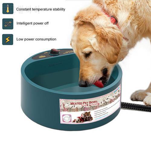 Dog Bowl Food Winter Heated Feed Cage Bowl Constant Temperature Heating Thermostat Dog Basin Food Bowls Dogs Electric Bowl