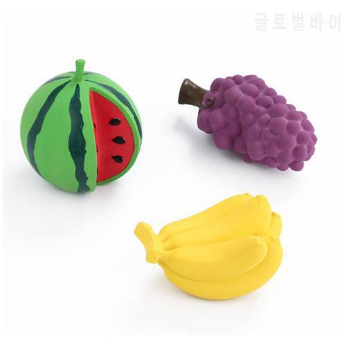 Funny Simulation Fruit Pet Dog Toys For Small Dogs Bite Resistant Squeaky Puppy Cat ToyWatermelon Banana Chew Dogs Toys Pets