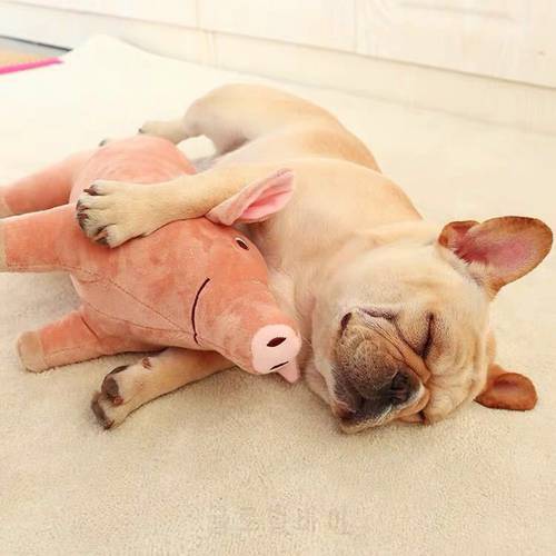 Plush Pig Pet Dog Accompanying Sleeping Toys for Small Dogs French Bulldog Bite Molar Venting Supplies Puppy Dog Playing Toy